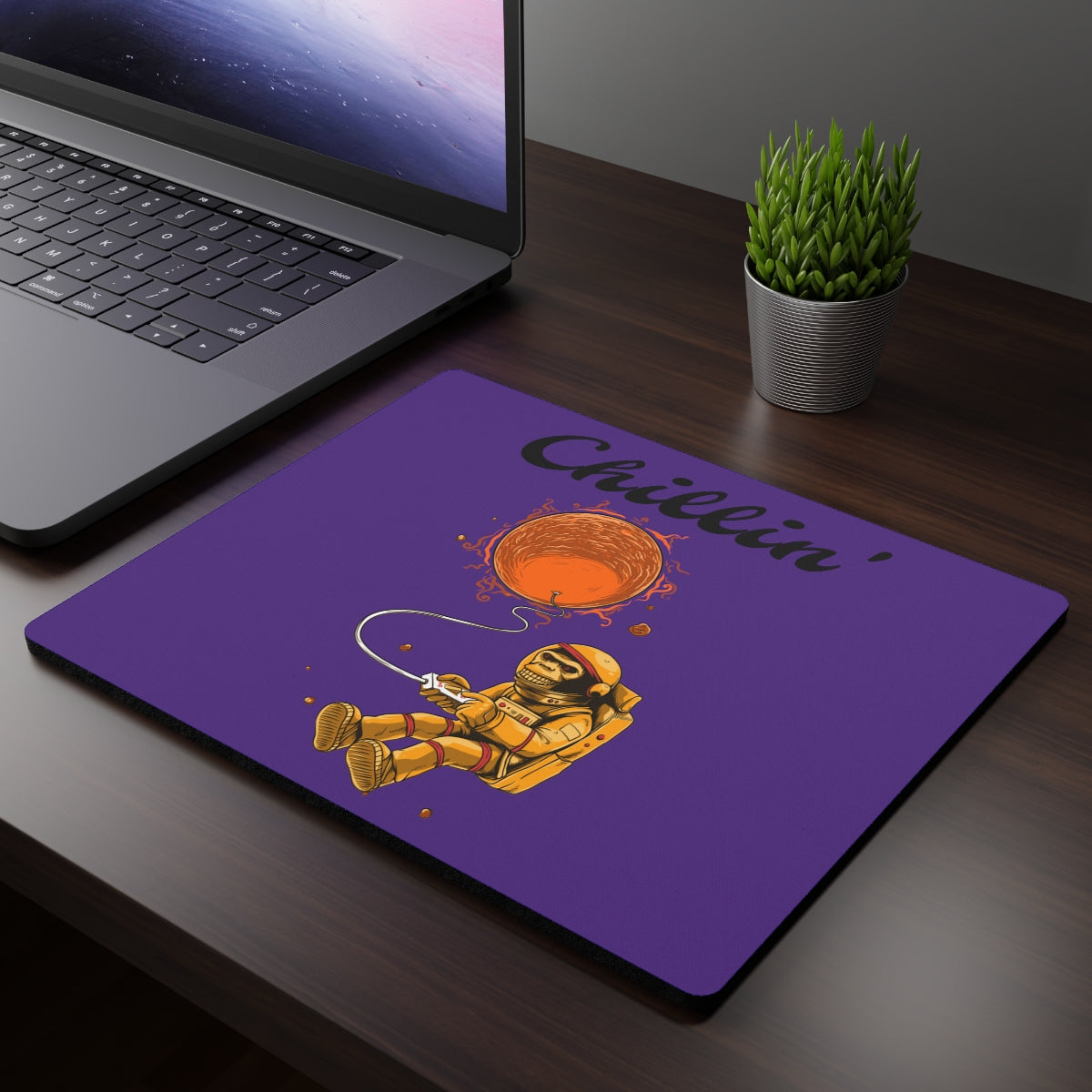 Chillin' Monkey Astronaut Rectangular Mouse Pad