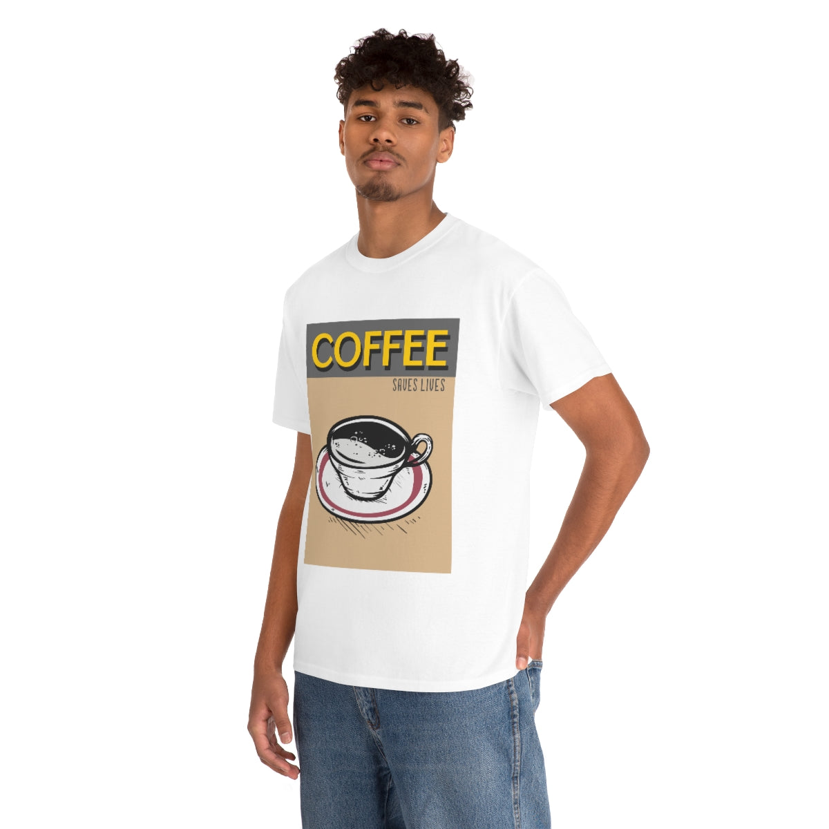 Coffee Saves Lives Unisex Heavy Cotton Tee
