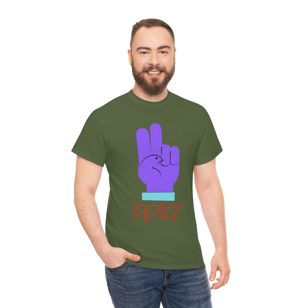 Purple Peace Dove Unisex Heavy Cotton Tee