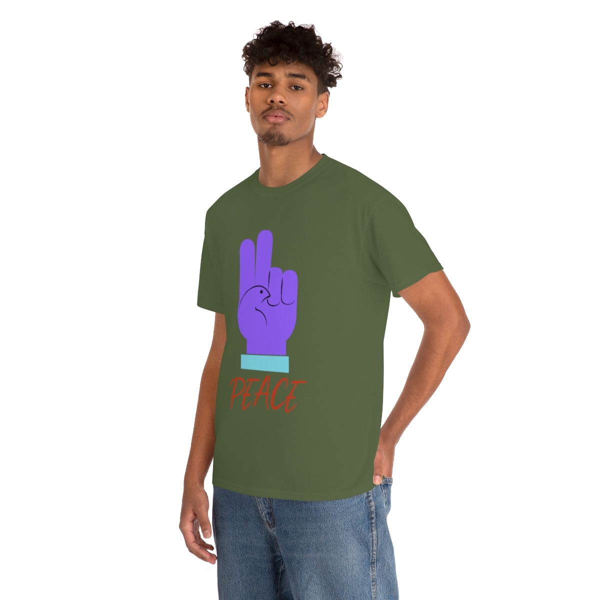 Purple Peace Dove Unisex Heavy Cotton Tee