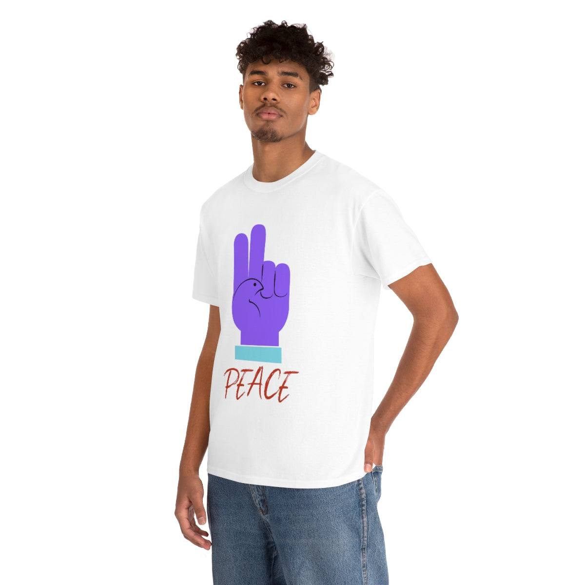 Purple Peace Dove Unisex Heavy Cotton Tee