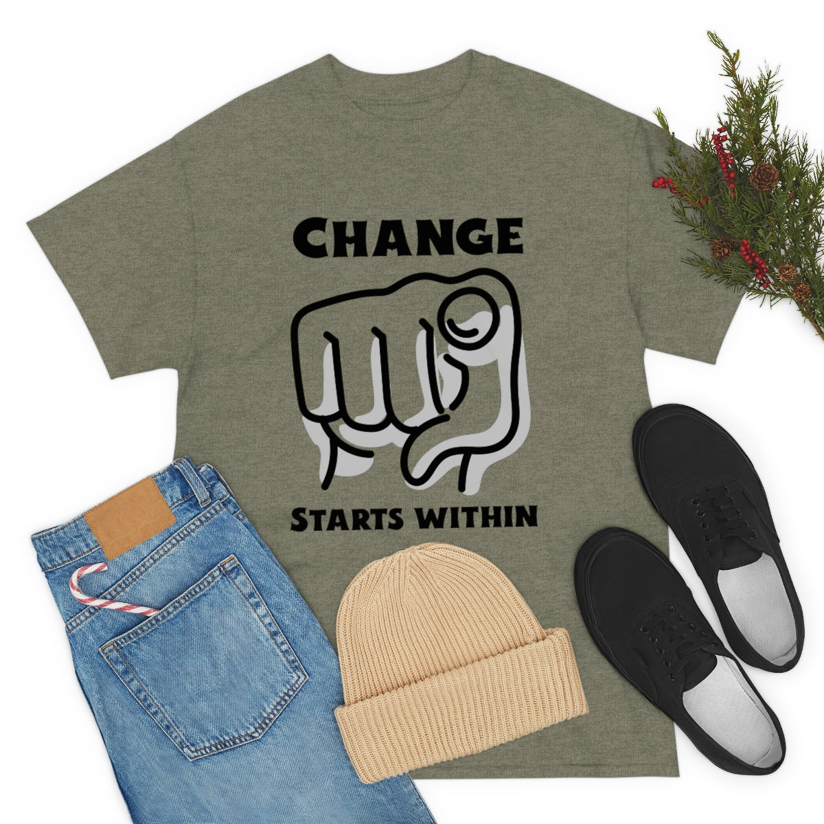 Change Starts Within Fist Unisex Heavy Cotton Tee