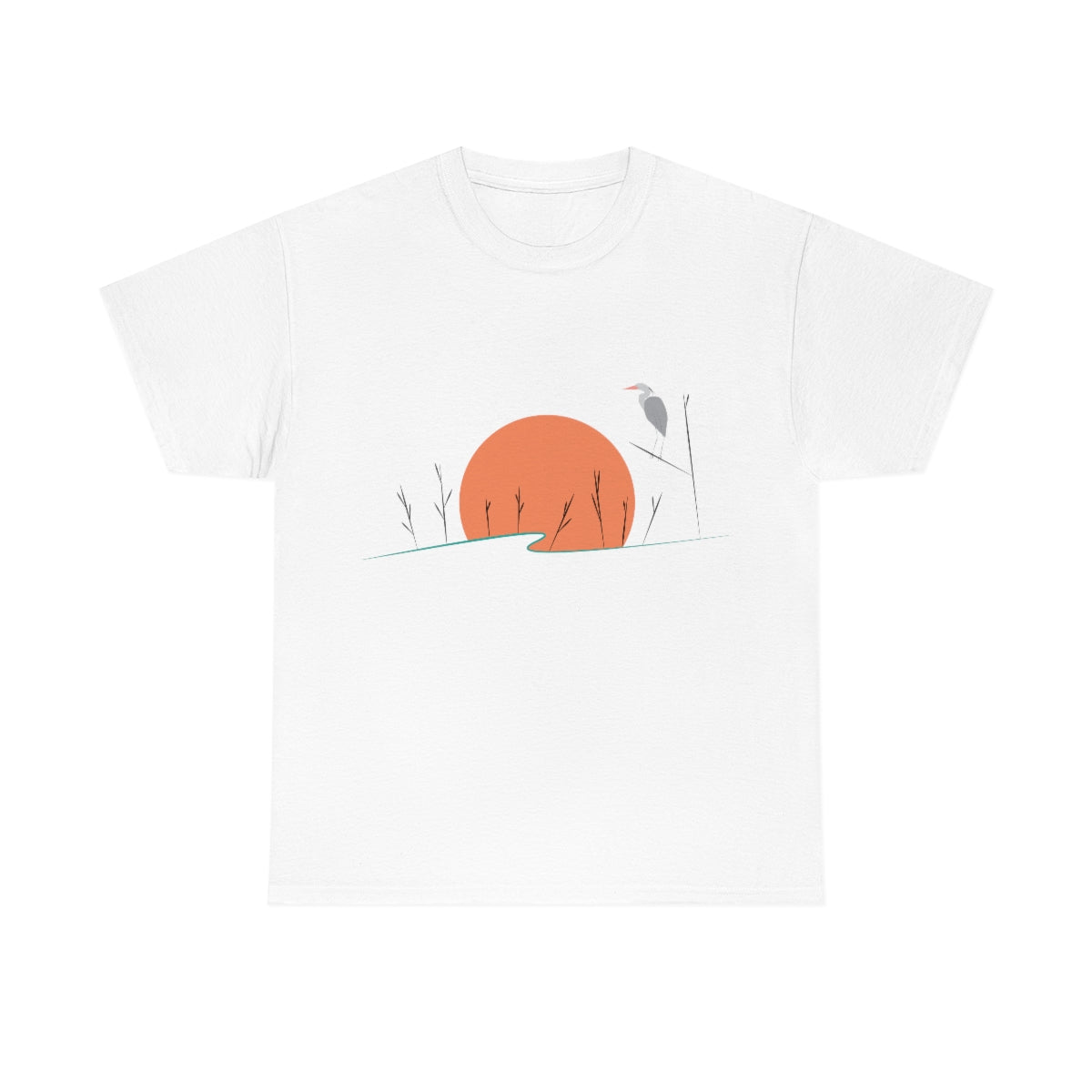 Tranquil Crane Unisex Heavy Cotton Tee