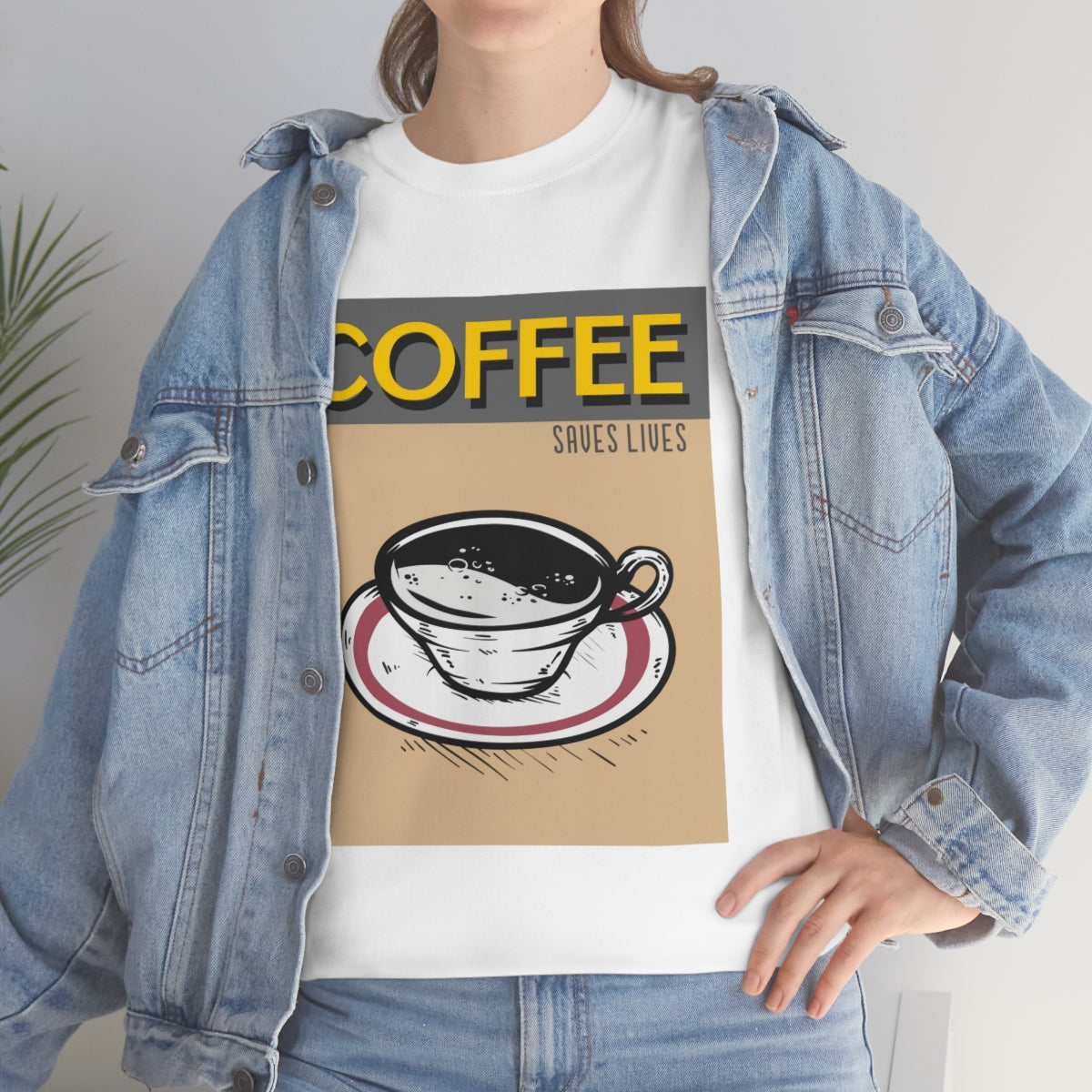 Coffee Saves Lives Unisex Heavy Cotton Tee