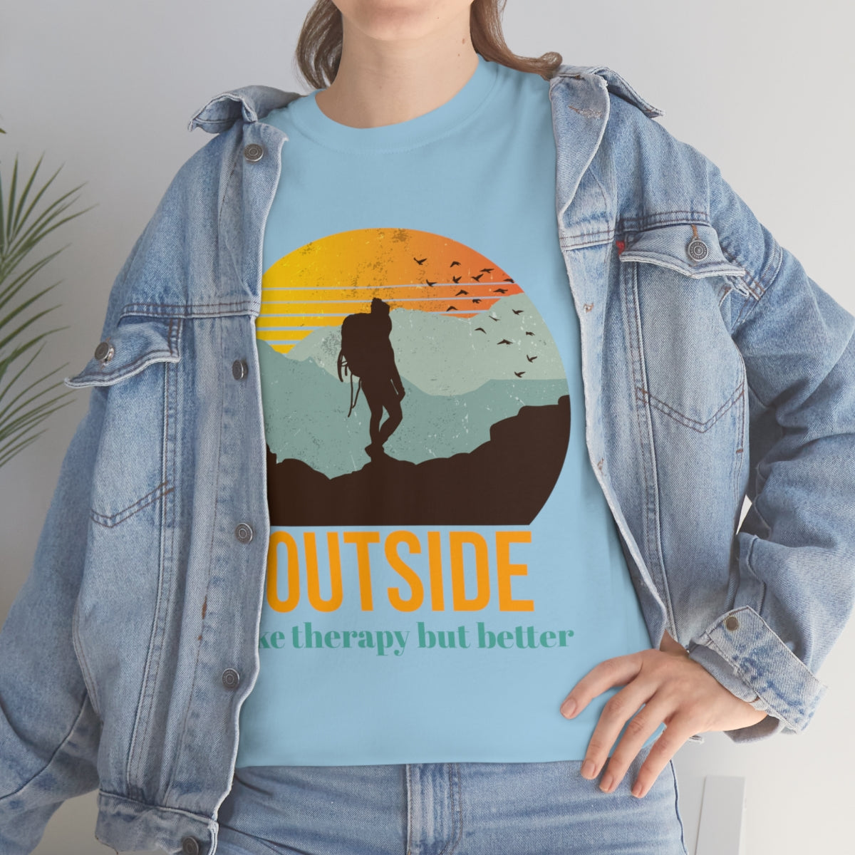 Outside, like therapy but Better Unisex Heavy Cotton Tee