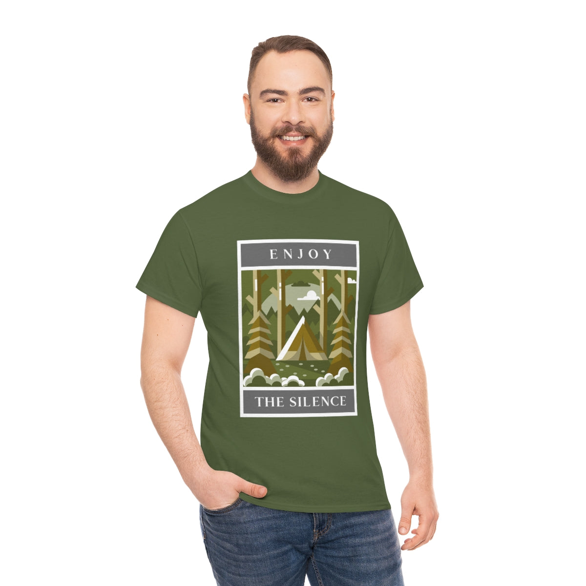 Enjoy the Silence Camping Unisex Heavy Cotton Tee