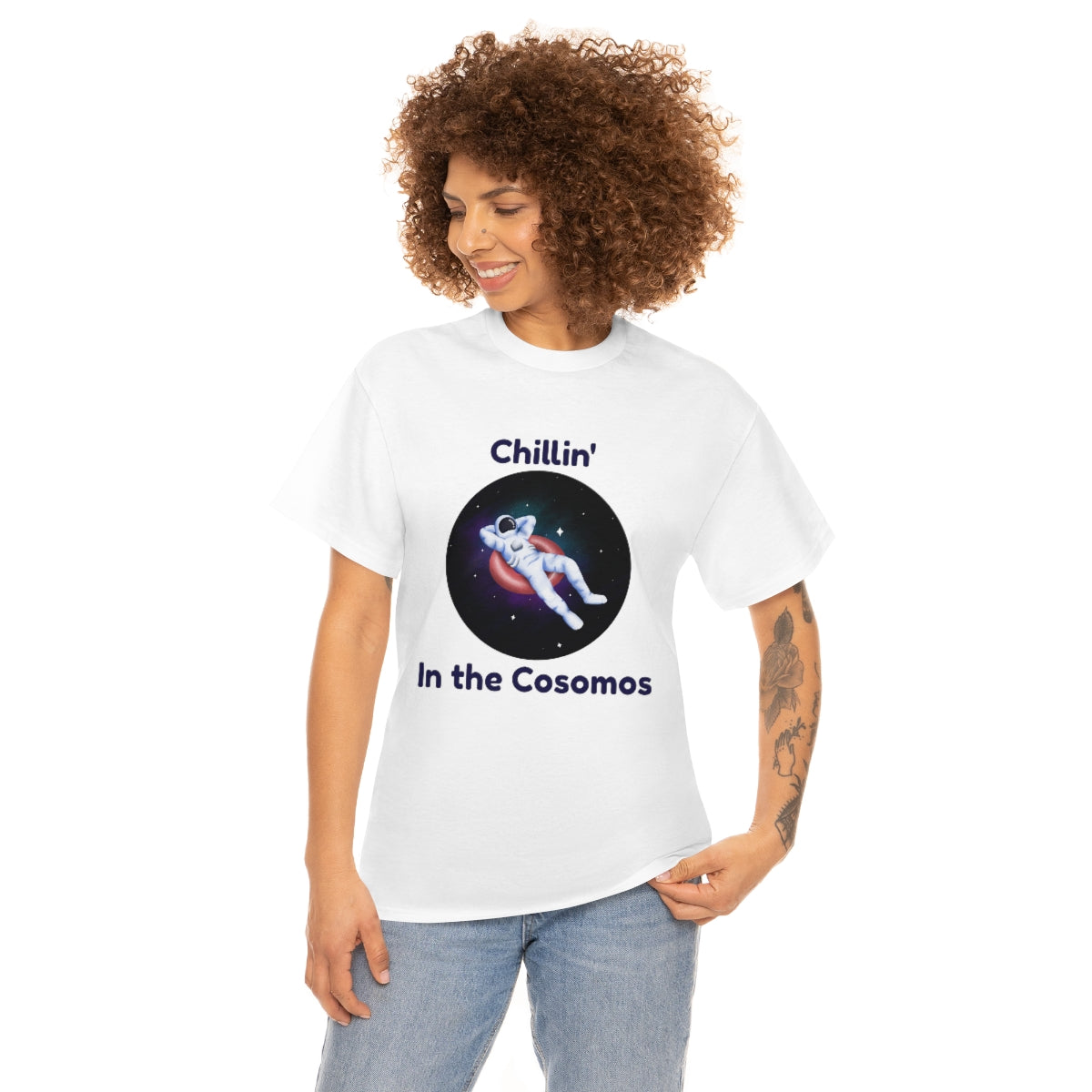Chill Space Cosmos Astronaut Unisex Heavy Cotton Tee