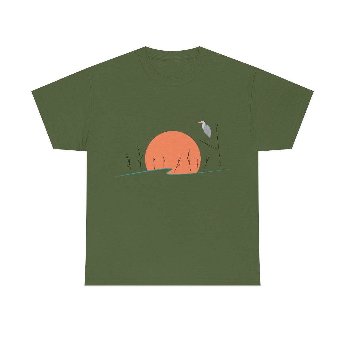Tranquil Crane Unisex Heavy Cotton Tee
