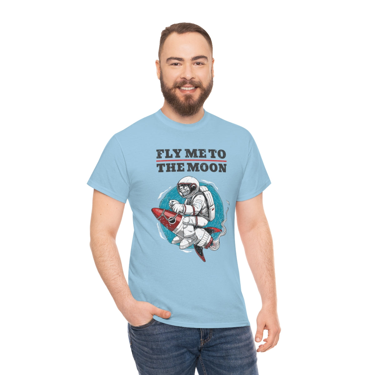 Fly Me to the Moon Astronaut Unisex Heavy Cotton Tee