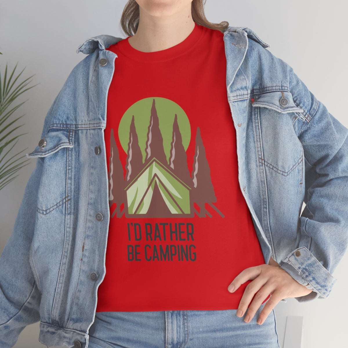 I'd Rather Be Camping Unisex Heavy Cotton Tee