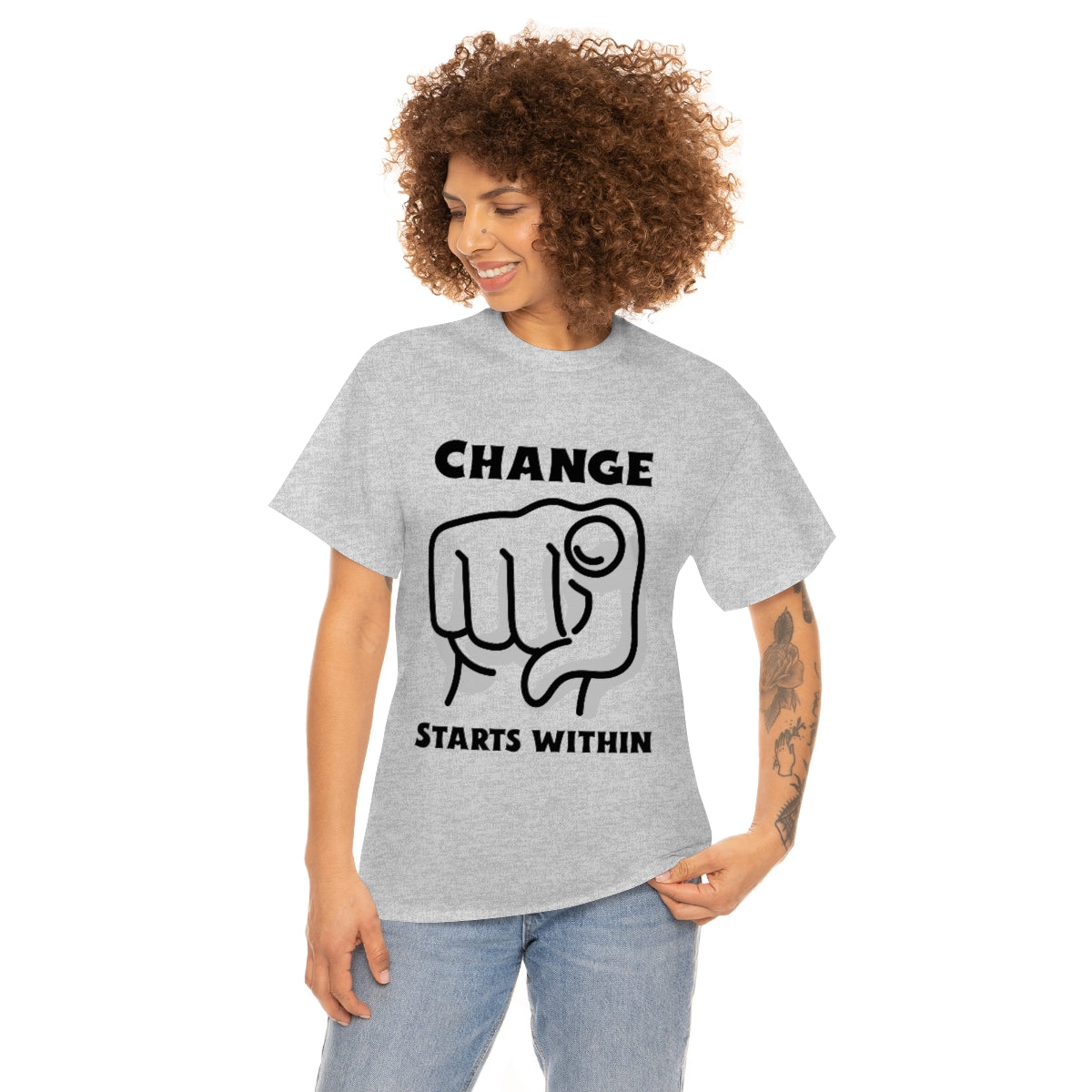Change Starts Within Fist Unisex Heavy Cotton Tee