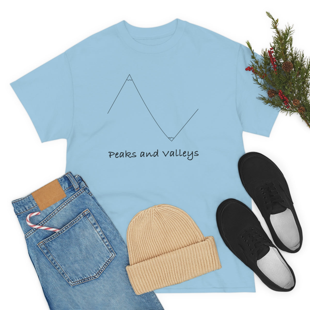 Peaks And Valleys Unisex Heavy Cotton Tee
