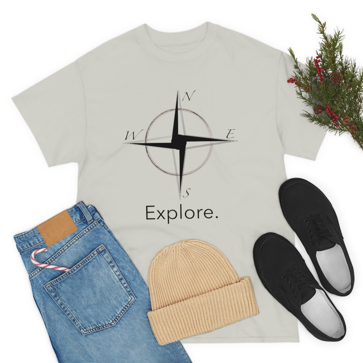 Explore Compass Unisex Heavy Cotton Tee
