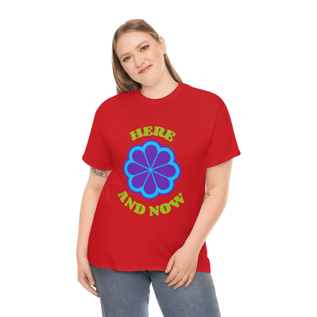 Here And Now Flower Unisex Heavy Cotton Tee