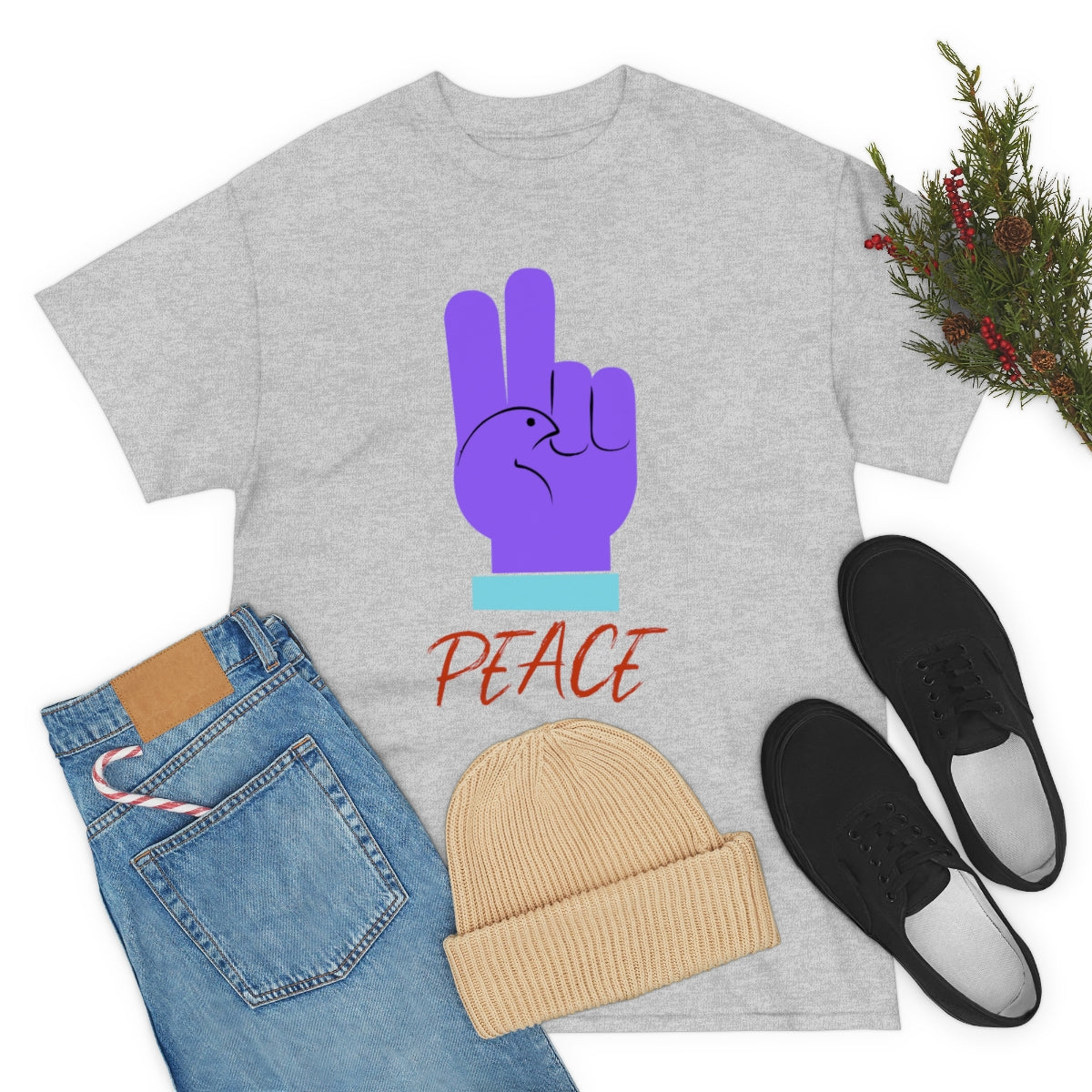 Purple Peace Dove Unisex Heavy Cotton Tee