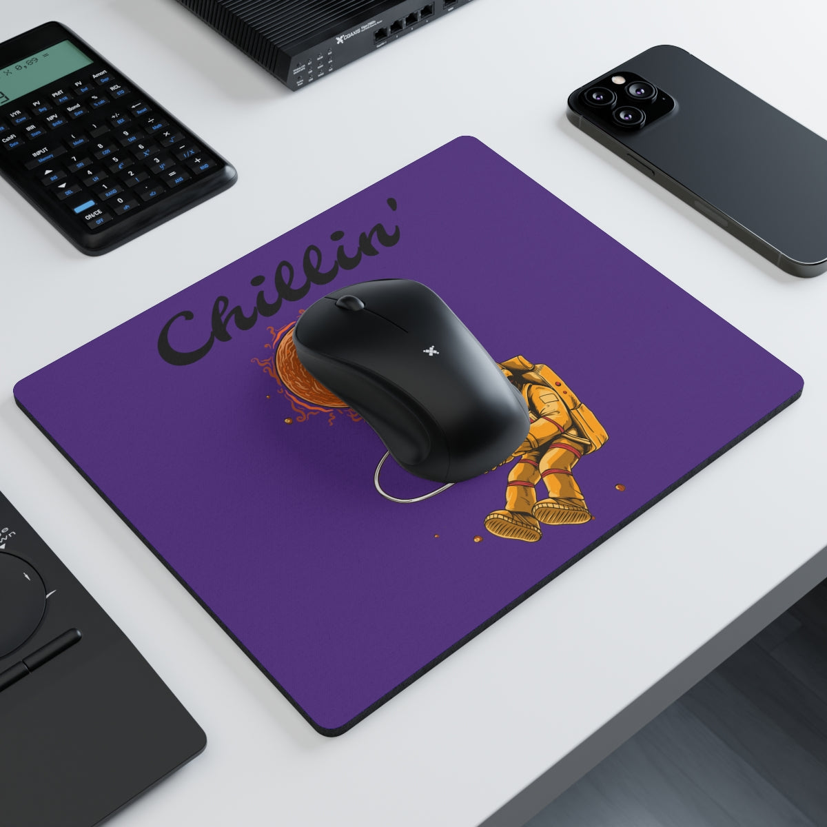 Chillin' Monkey Astronaut Rectangular Mouse Pad