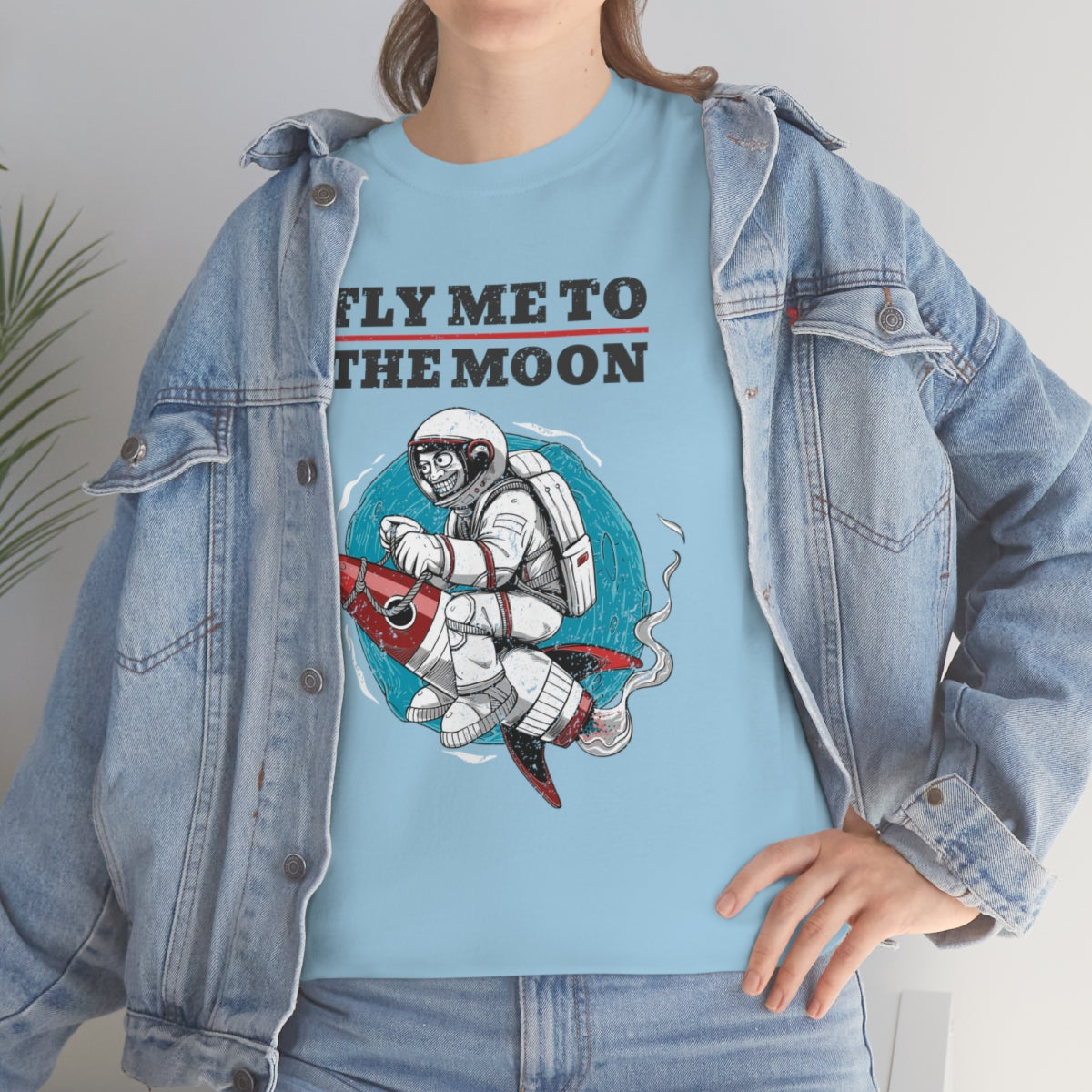 Fly Me to the Moon Astronaut Unisex Heavy Cotton Tee
