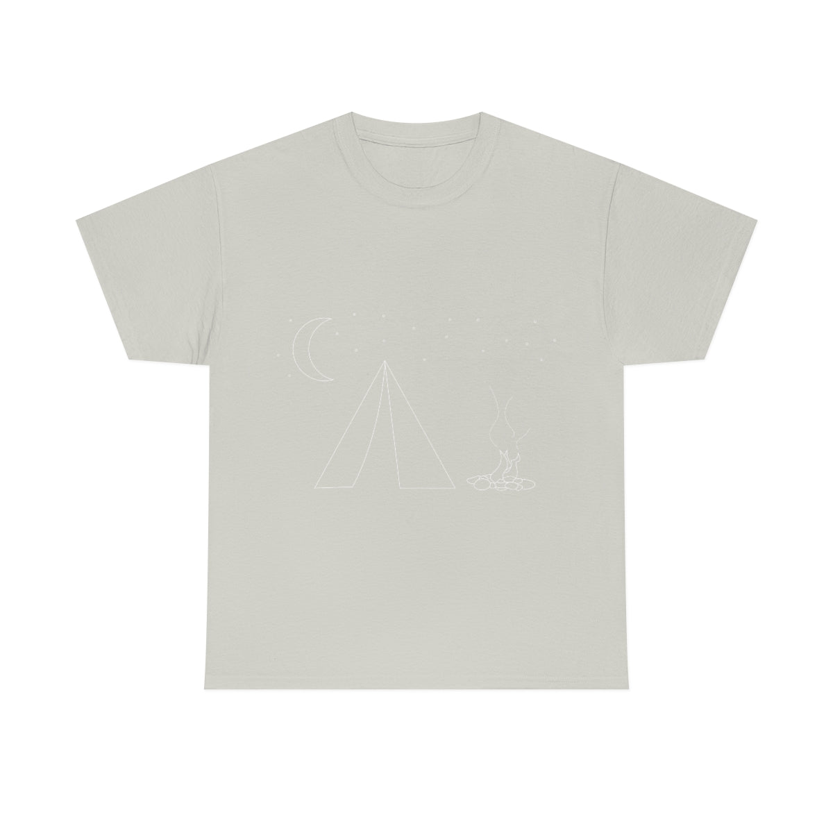 Simple Camping Outline Unisex Heavy Cotton Tee