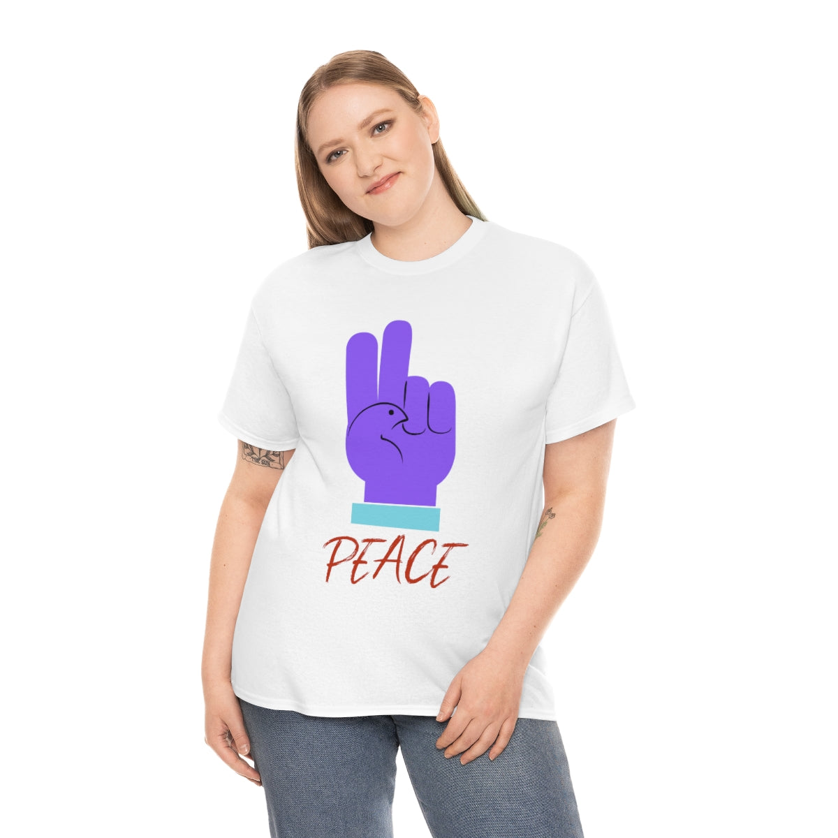 Purple Peace Dove Unisex Heavy Cotton Tee