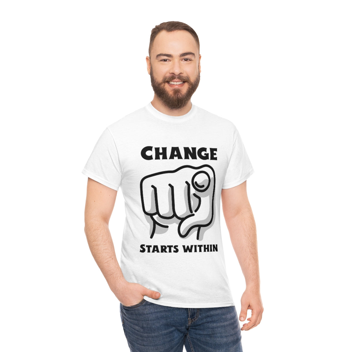 Change Starts Within Fist Unisex Heavy Cotton Tee