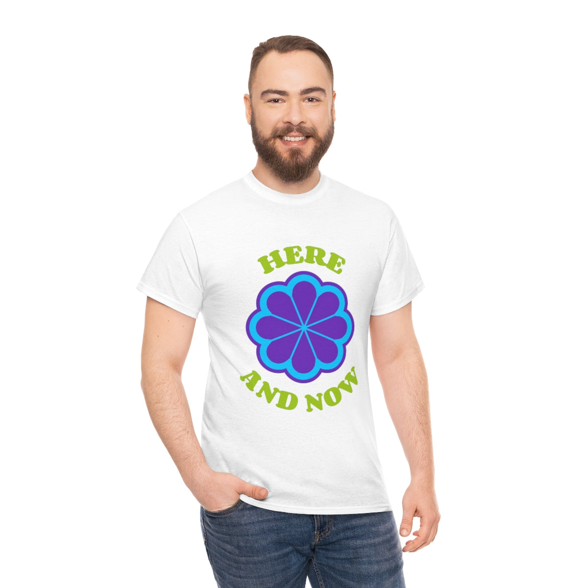 Here And Now Flower Unisex Heavy Cotton Tee