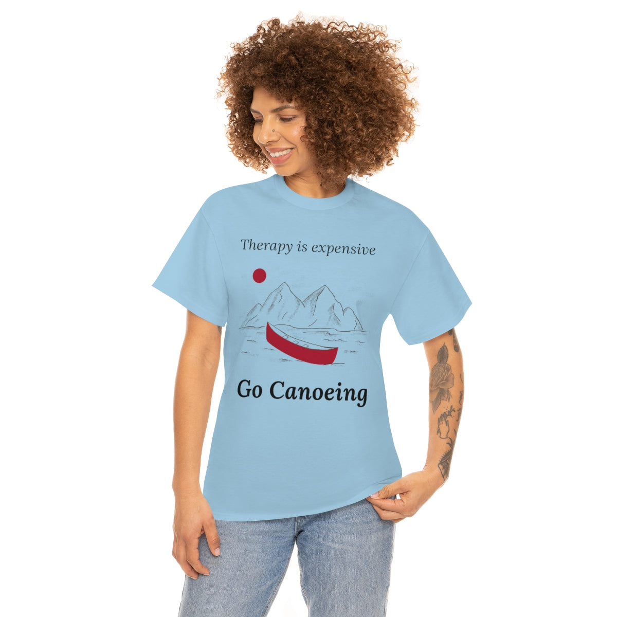 Therapy is Expensive Go Canoeing Unisex Heavy Cotton Tee