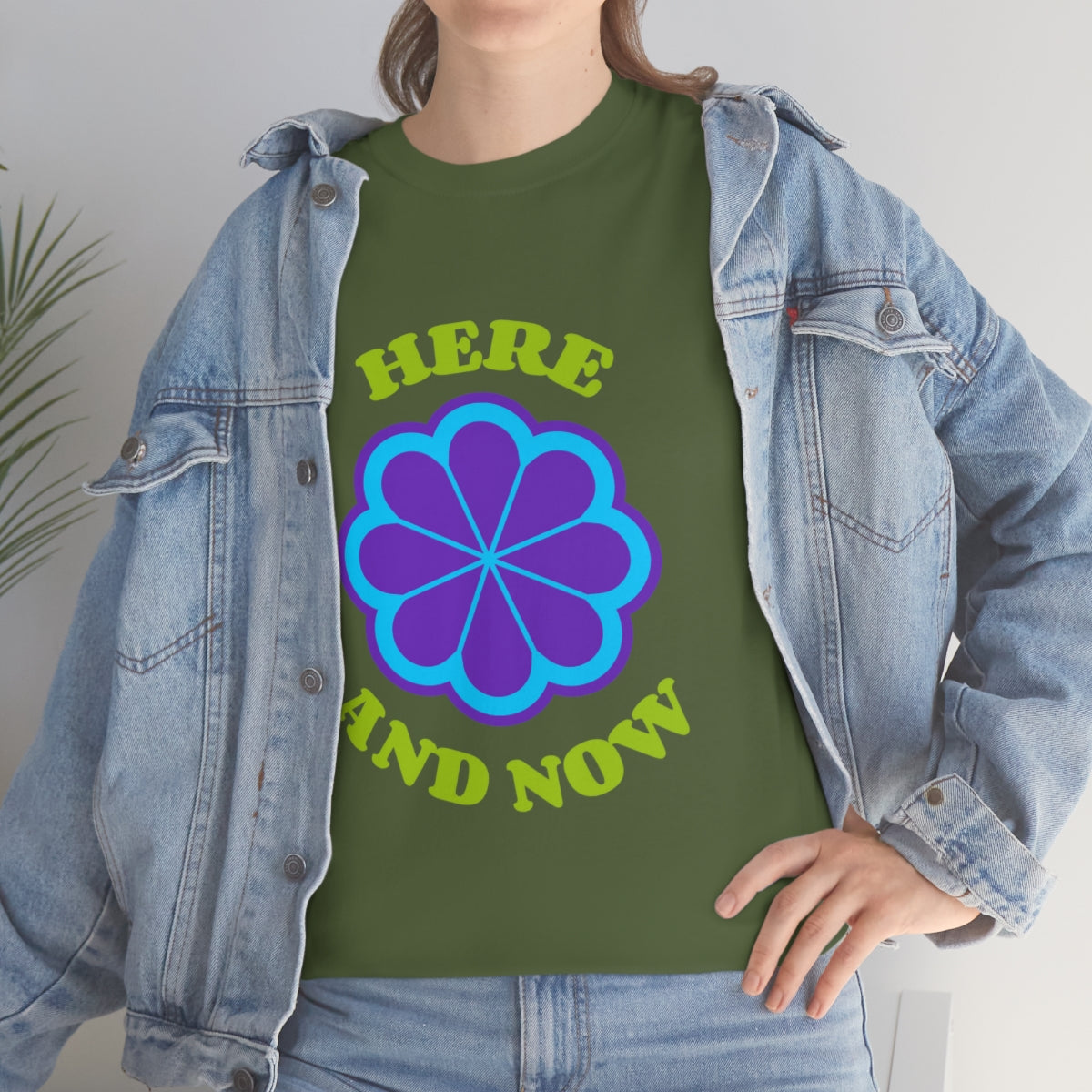 Here And Now Flower Unisex Heavy Cotton Tee