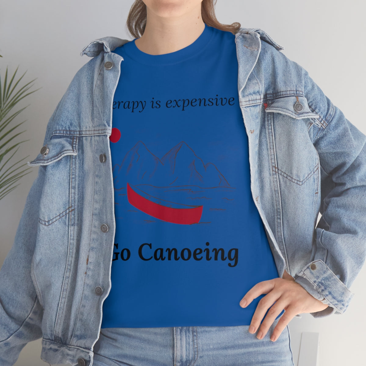 Therapy is Expensive Go Canoeing Unisex Heavy Cotton Tee