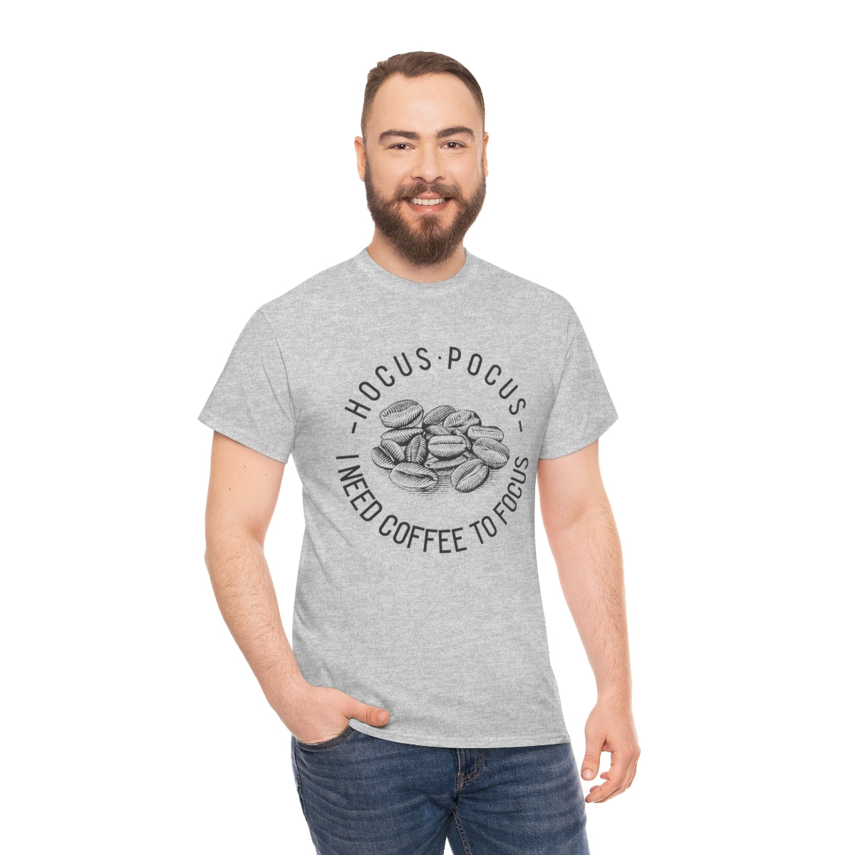Hocus Pocus I need Coffee to Focus Unisex Heavy Cotton Tee