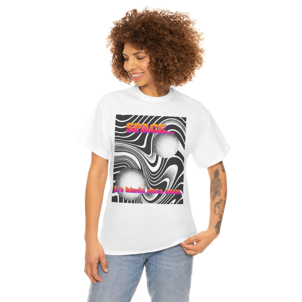 Space... It's Kinda Nuts Man Unisex Heavy Cotton Tee
