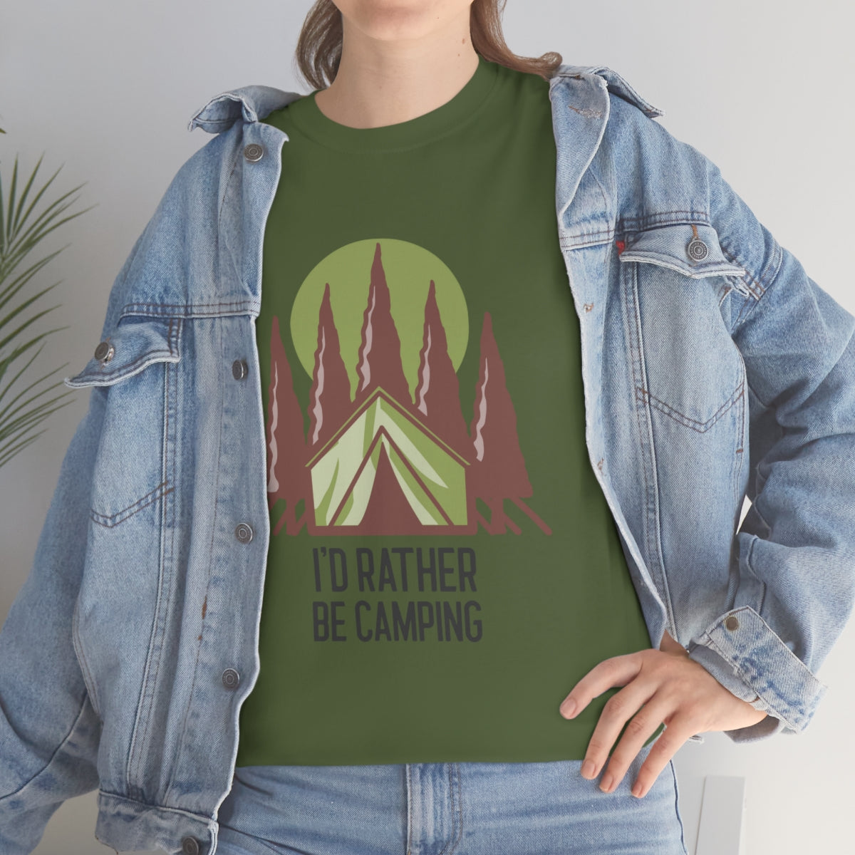I'd Rather Be Camping Unisex Heavy Cotton Tee