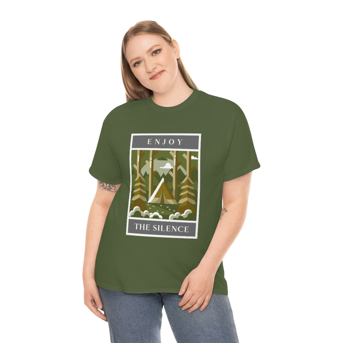 Enjoy the Silence Camping Unisex Heavy Cotton Tee