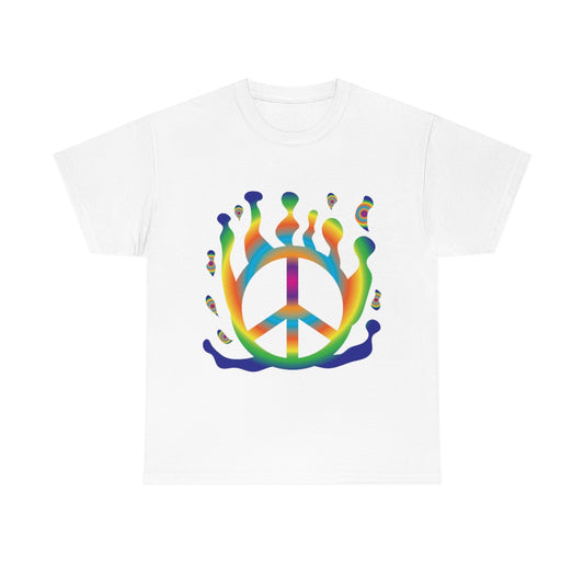 Peace Sign Float Away Unisex Heavy Cotton Tee