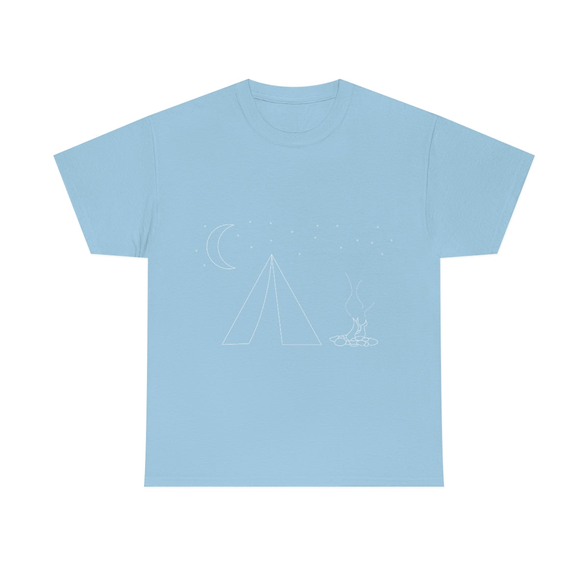 Simple Camping Outline Unisex Heavy Cotton Tee