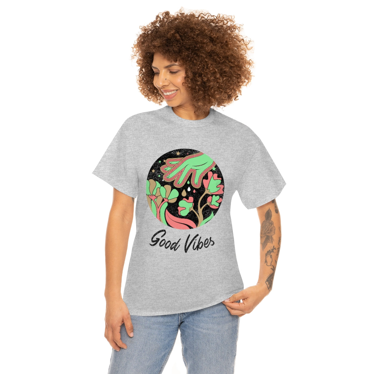 Good Vibes Trippy Unisex Heavy Cotton Tee