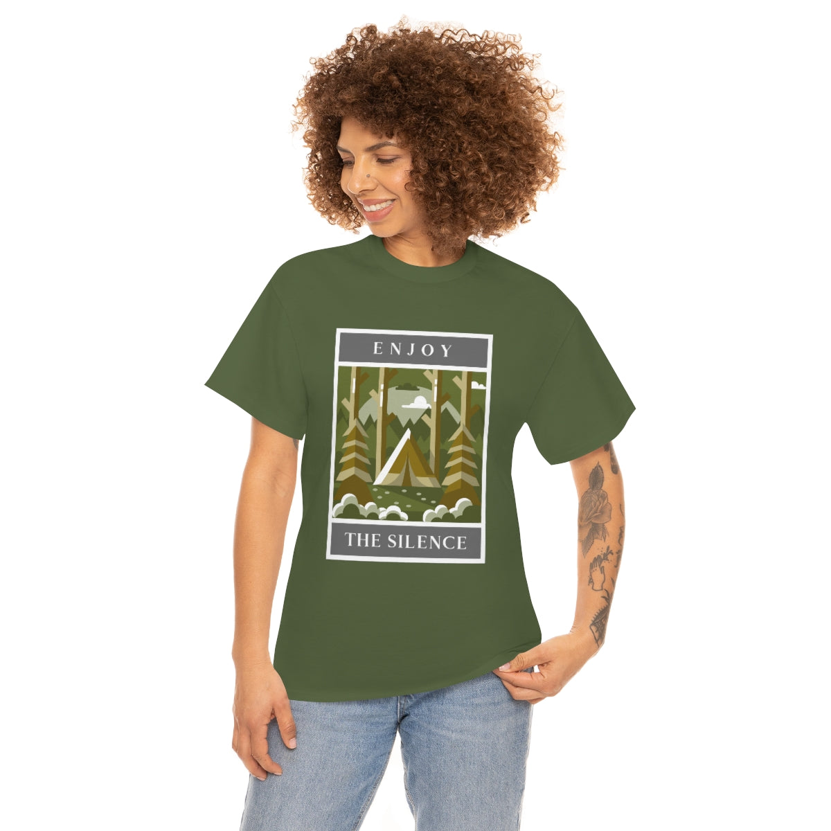 Enjoy the Silence Camping Unisex Heavy Cotton Tee