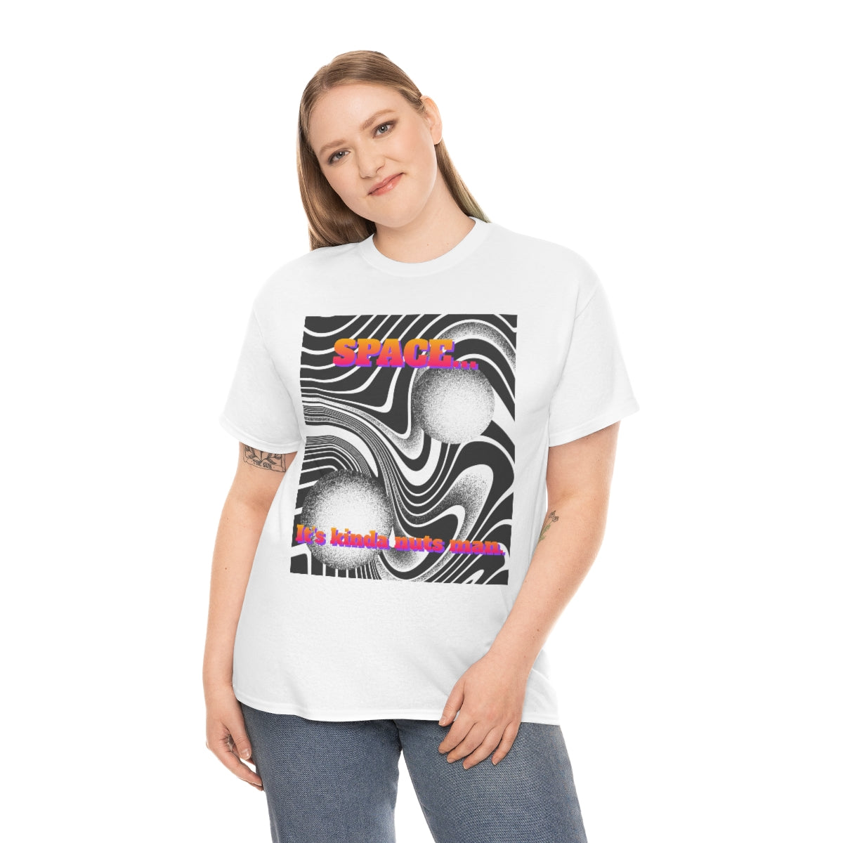 Space... It's Kinda Nuts Man Unisex Heavy Cotton Tee