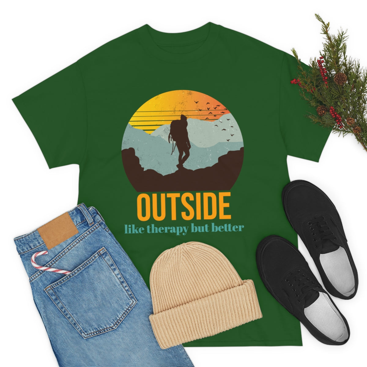 Outside, like therapy but Better Unisex Heavy Cotton Tee