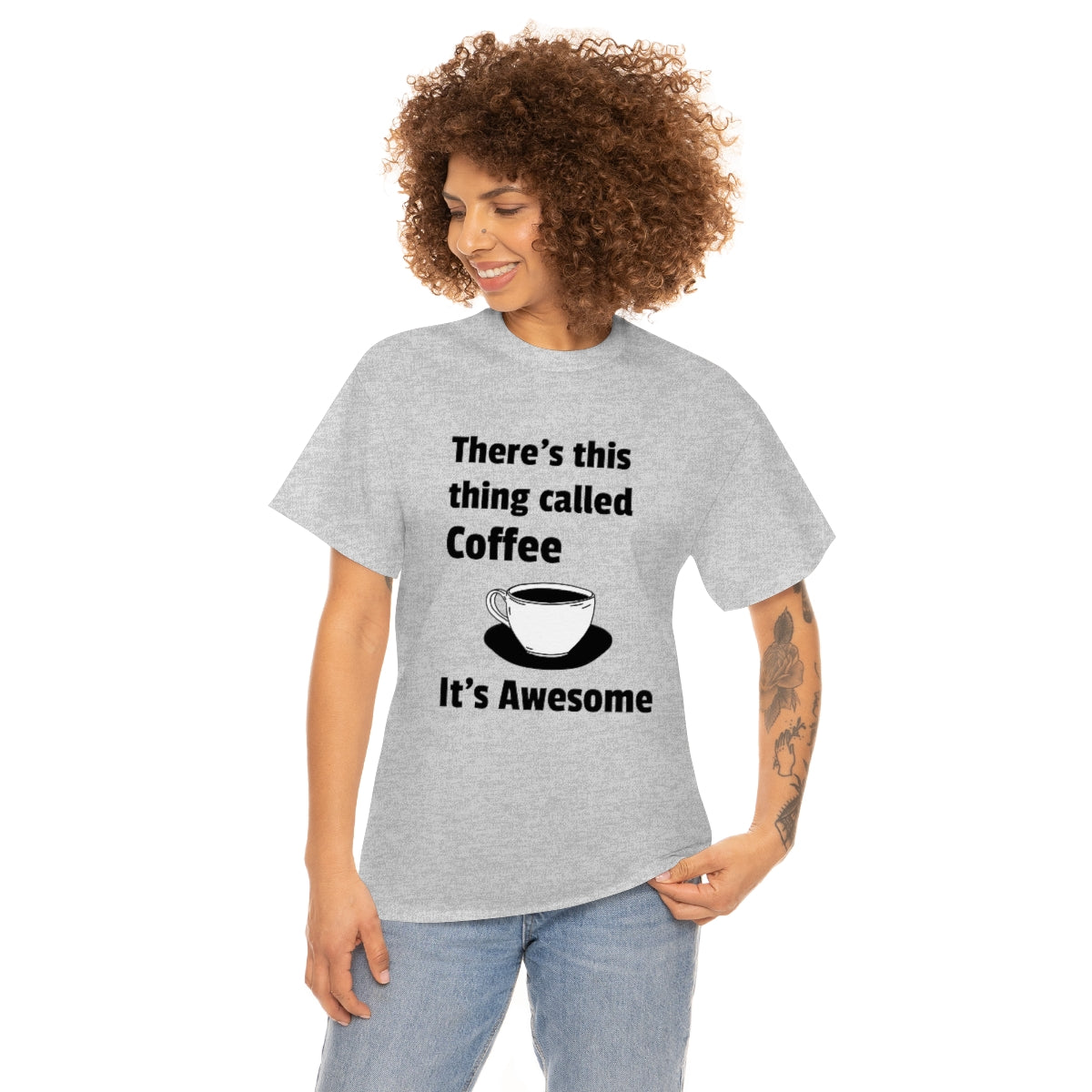 Coffee Is Awesome Unisex Heavy Cotton Tee