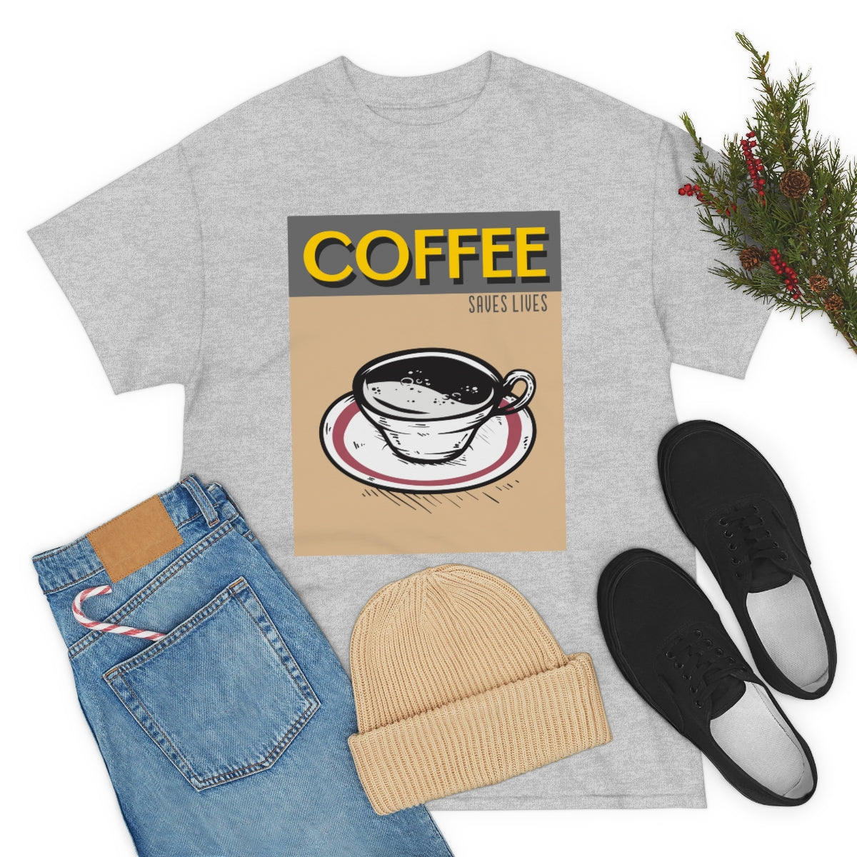 Coffee Saves Lives Unisex Heavy Cotton Tee