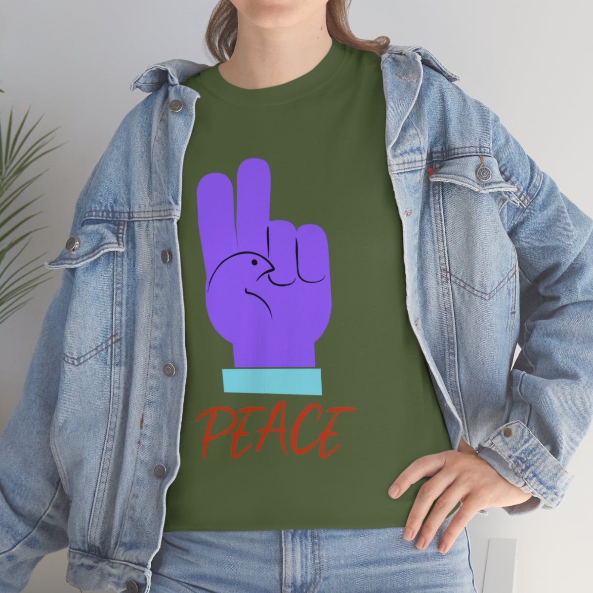 Purple Peace Dove Unisex Heavy Cotton Tee