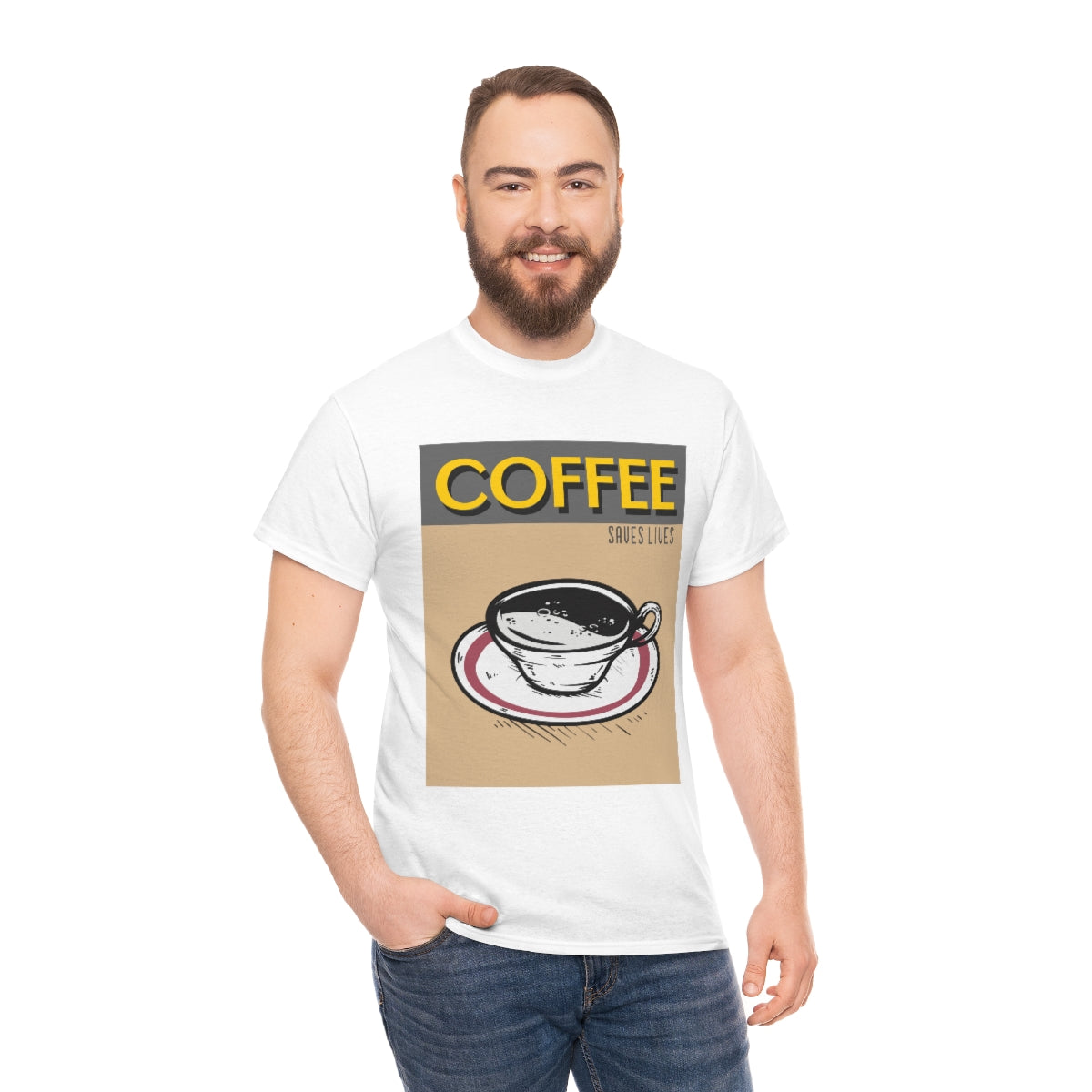 Coffee Saves Lives Unisex Heavy Cotton Tee