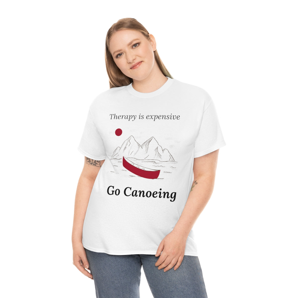 Therapy is Expensive Go Canoeing Unisex Heavy Cotton Tee