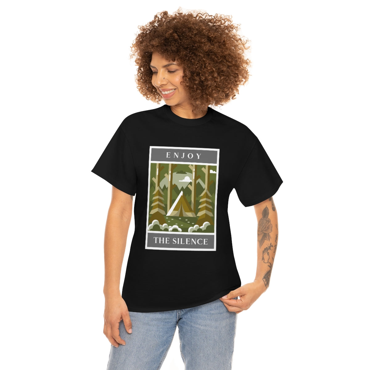 Enjoy the Silence Camping Unisex Heavy Cotton Tee