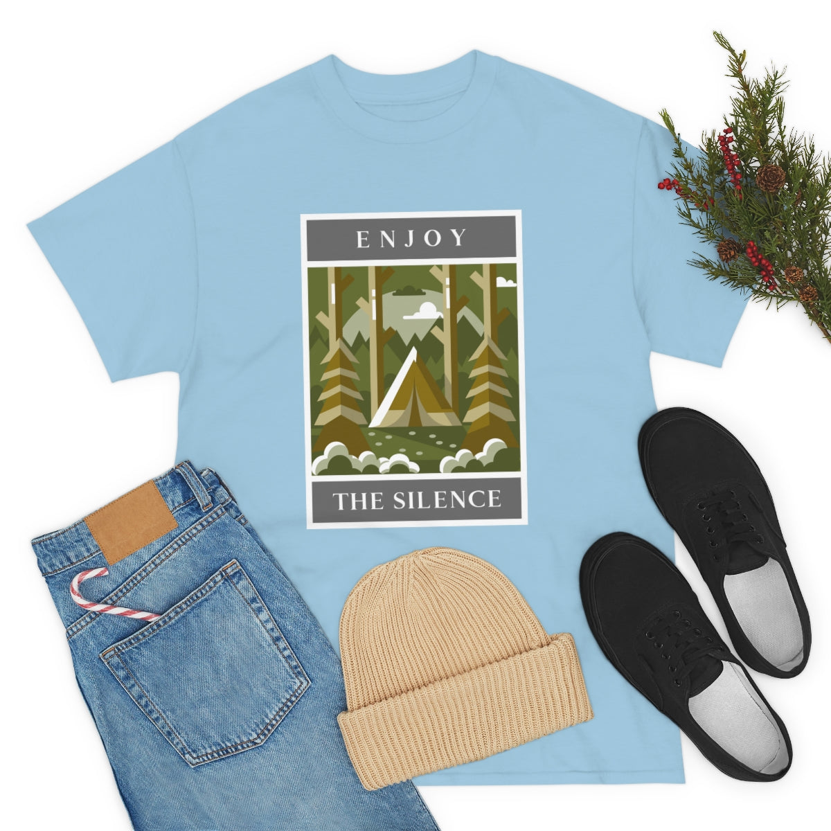 Enjoy the Silence Camping Unisex Heavy Cotton Tee