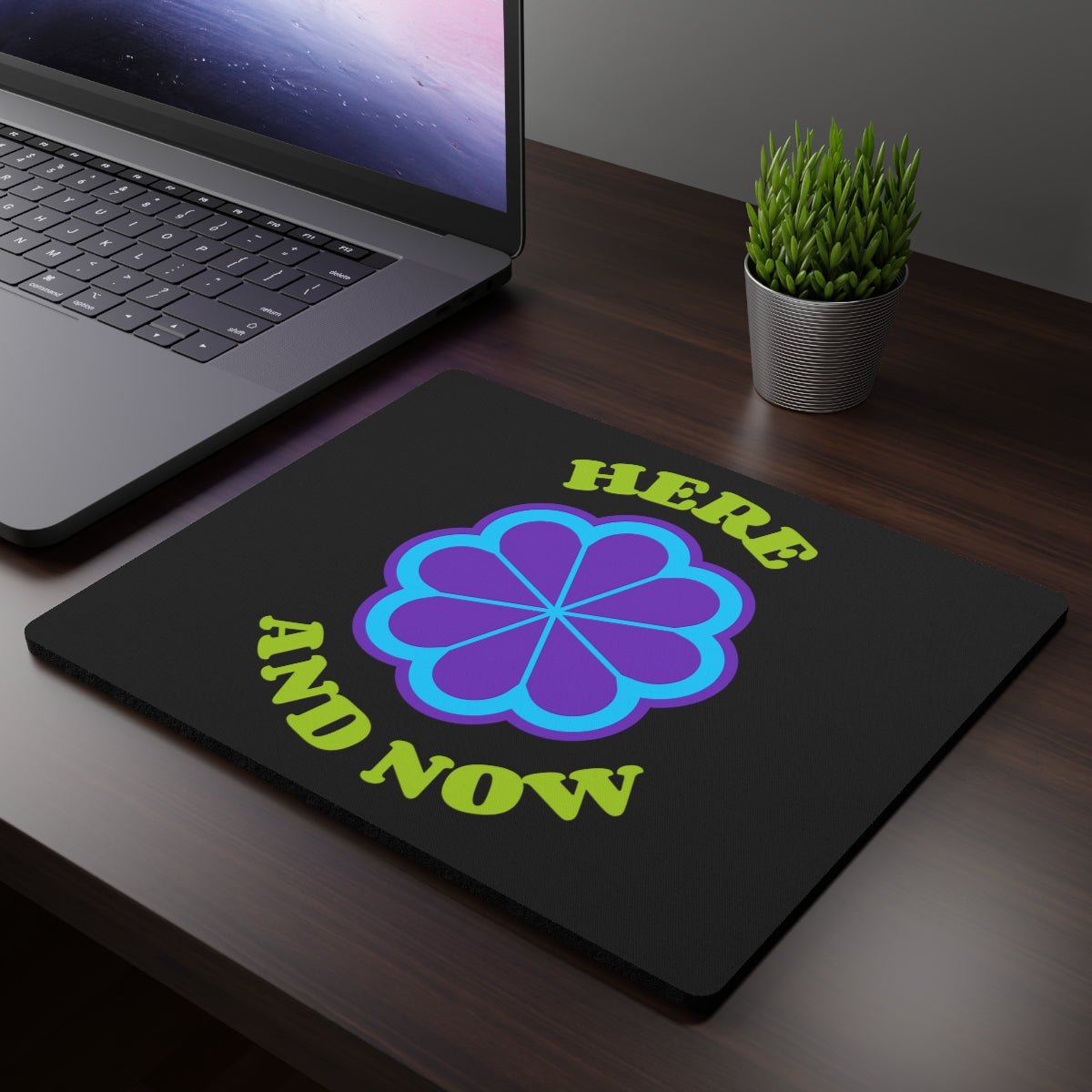 Here and Now Flower Rectangular Mouse Pad