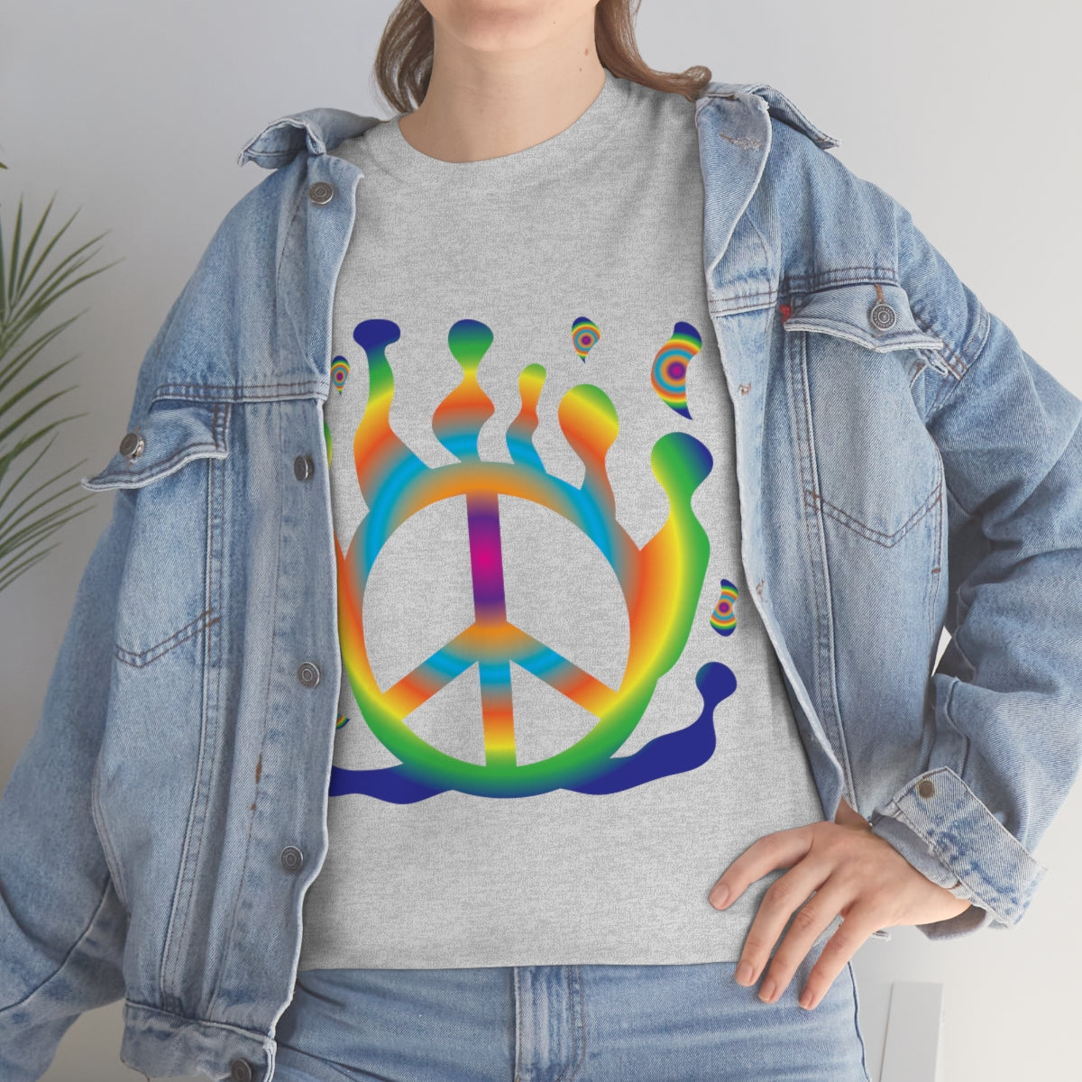 Peace Sign Float Away Unisex Heavy Cotton Tee