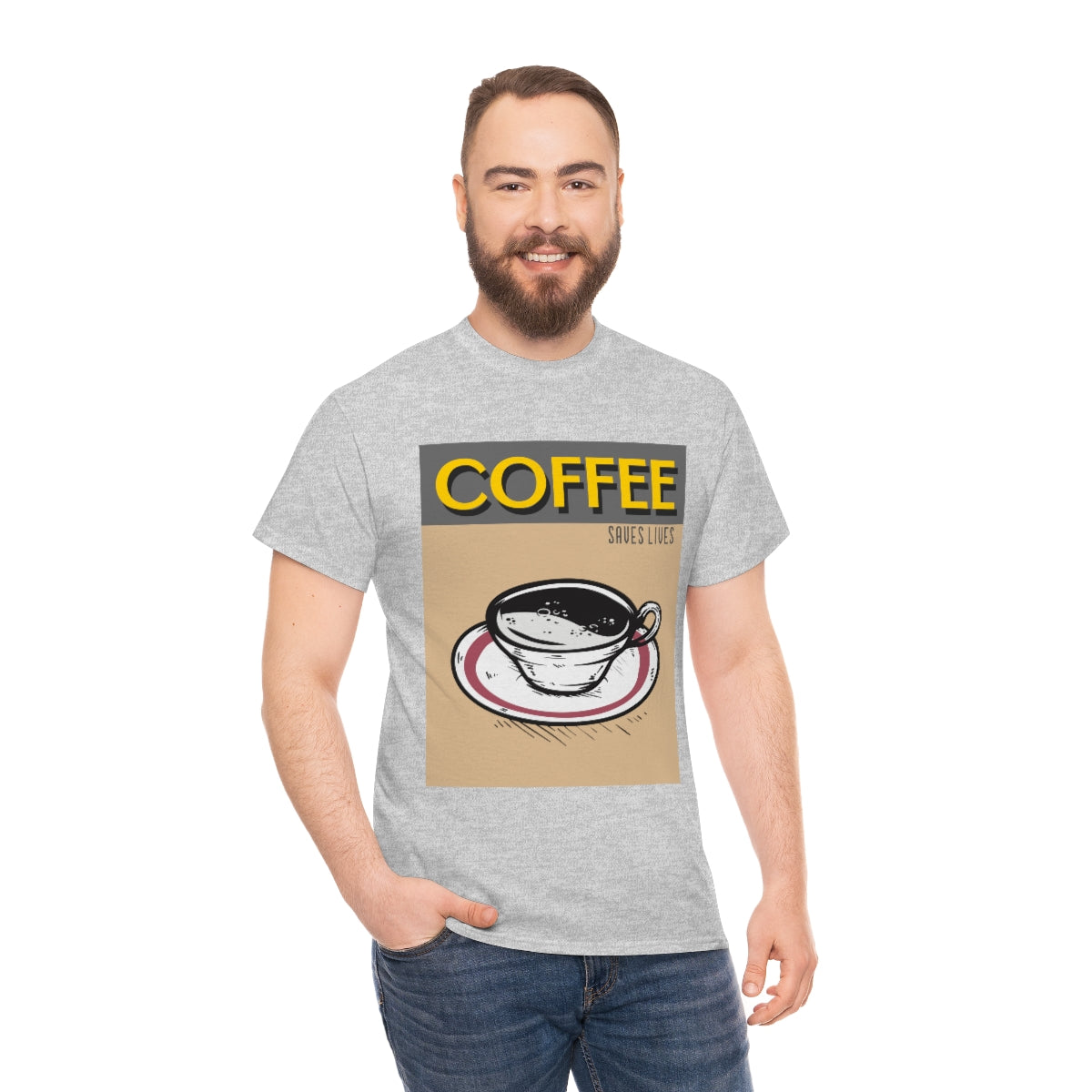 Coffee Saves Lives Unisex Heavy Cotton Tee