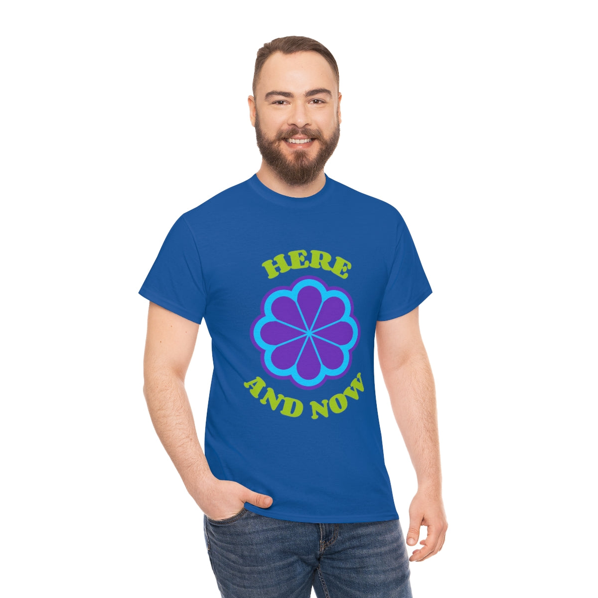 Here And Now Flower Unisex Heavy Cotton Tee