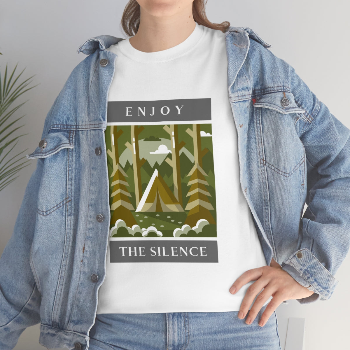 Enjoy the Silence Camping Unisex Heavy Cotton Tee